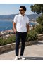 Men's Polo Collar White T-Shirt Lycra Pique Fabric Anti-Sweat Slim Fit Daily Stylish Design - 8