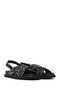 Women's Black Ankle Buckle Stone Sandals 26Sfd442814 - 2