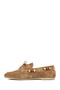 Women's Tan Accessory Detailed Suede Shoes, Leather Loafer 26Pfd202110 - 5
