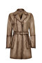 Kelly Women's Beige Collar Fur Leather Coat 25Wge5619Nc - 4