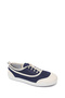 Women's Blue Lace-Up Jean Leather Sneaker 26Pfd370714 - 7