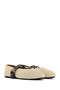 Women's Beige Double Buckle Straw Genuine Leather Ballerinas, Summer Shoes 25Sfd1820M7 - 3