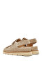 Women's Beige Strappy Thick Sole Suede Leather Sandals 26Sfd151610 - 7