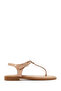 Women's Beige Ankle Buckle Leather Sandals 26Sfd201116