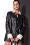 Emma Women's Black Leather Coat 25Wge56061M
