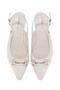Women's Cream Open-Back Buckle Ballerinas 26Pfe400118 - 4