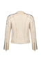Ladyracer Women's White Embroidered Slim-Fit Leather Jacket 25Sgm589851 - 3