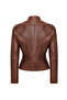Kylie Women's Brown Prevailing Collar Leather Jacket 24Wge5352Nc - 7