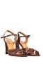 Women's Copper Ankle Boots Buckled High Block Heel Metallic Leather Sandals 26Sfd161932 - 2