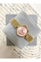 Tipra Round Gold Pink Dial Women's Wristwatch - 2
