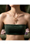 Gold Color Pink Stone Sword Motif Stainless Steel Necklace - 3