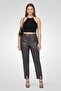 Women Regular Fit Solid Straight Leg Pants, Dark Grey - 2