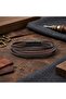 Coffee Tube Knitted and Multi-Leather Bracelet - Zamak Lock - 20 cm - 4