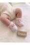 Pink Knitwear Booties with Bow Detail, Suitable for 0-6 Months