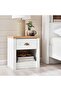 Almada Nightstand With 1 Drawer And Storage - White