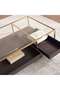 Zarol Coffee Table Tempered Glass - Gold & Brown - 3