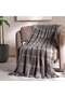 Woven Dreams Miami Chunky Plaid Soft Throw With Fringes- 130x170cm -anthracite