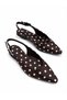 Women's Brown Polka Dot Pointed Toe Slingback Ballerinas Stylish and Comfortable Casual Shoes Jue - 2
