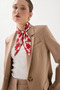Patterned Triangle Scarf - Red