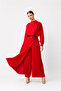 Yandan Pile-Textured Elastic Waist Amvelop Skirt-Pants