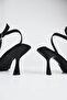 Women's Black Stone Detailed Fabric Evening Stiletto Heeled Shoes - 4