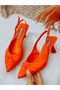 Orange Satin (Bow) Bow Detail Women's Stiletto
