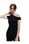 Bürümcük Fabric Short Sleeve Asymmetric One Shoulder Blouse