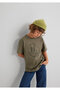 Mj Logo Printed Khaki T-Shirt Loose Fit / Loose Relaxed Fit 6610395-86961 - 2