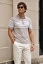 Men's Mink Polo Neck Zippered T-Shirt 5733