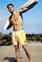 Yellow Striped Men's Swim Shorts 6360