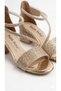 Girls' Gold-Colored Stone-Embellished Comfortable Heels Mother-Daughter Combination Stylish Evening Dress Shoes - 3