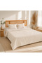 Liora Beige Quilted Bedspread Set Double Size 220X235