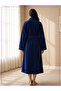 1 Pcs Unisex L Size Kimono Collar 330Gsm Microfiber Quick Absorbent Drying Robe with Belt and Pockets - 5