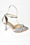 S246061904 Silver Satin Fabric Stoned Evening Dress Shoes - 4