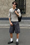 Smoked Cargo Pocket Men's Gabardine Capri Shorts 6332