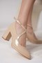 Nude patent leather women's high heeled shoes tr18ms09b - 5