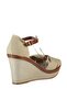 Beige Women's Wedge Heeled Shoes 9674040505 - 4