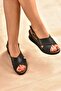 Black Women's Wedge Heeled Shoes K674305209 - 3