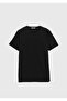 Cotton Blended Black T-Shirt - Plain V-Neck - 6