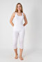 Women's Cotton White Dress & Skirt Lining - Below Knee Capri Leggings-1003 - 5