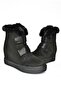 R602891602 Black Suede Wedge Heeled Women's Boots - 8