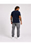 Men's Large Size Crew Neck T-Shirt with Pockets 26145 Navy Blue - 3
