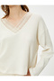 V-Neck Sweater with Stripe Detail - 5