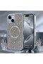 Glitter Case for iPhone 15, Magnetic Rhinestone Diamond Protective Cover, Camera Protection, Slim Shockproof Case