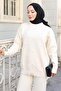 Stone Detailed Knitwear Set White 6148 - 2