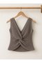 Twist Knot Detailed Premium Women's Knitwear Blouse – V-Neck Knit Textured Stylish Cropped Design - 6