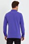 Men's Shirt Collar Long Sleeve Pique T-Shirt Purple - 7
