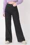 Women's High Waist Palazzo Jeans Colorfast Black Lycra Jeans