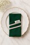 6-Piece 100% Linen Lace Detailed 2-Compartment Spoon Holder / Napkin Holder / Fork-Spoon-Knife Cover Green - 4