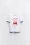 Love You Chery Much Written Cherry Printed White Women's Oversize T-Shirt - 4